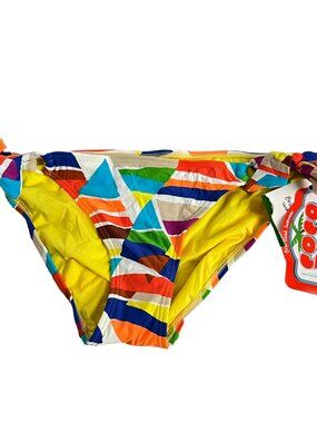 Coco Rave bikini bottoms geometric pattern side knots large swimsuit swim